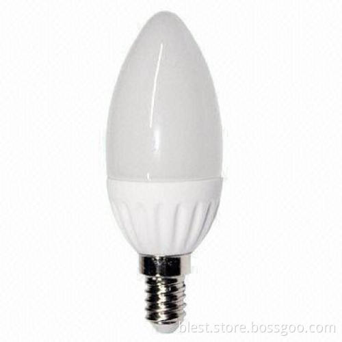 E14 LED Candle Light with 3W Power, 85 to 265V AC Operating Voltage and Ceramic Housing